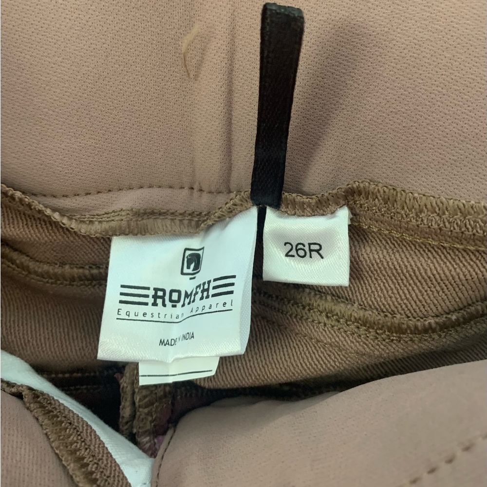 Romfh Champion Full Seat Breeches 26R Cowboy Pink Ruby 3 Button/Hook NWT - Picture 5 of 12